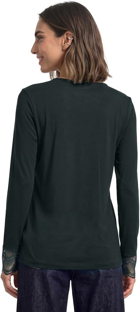 EOS_Shirt w. lace at sleeves – Stormy Green 