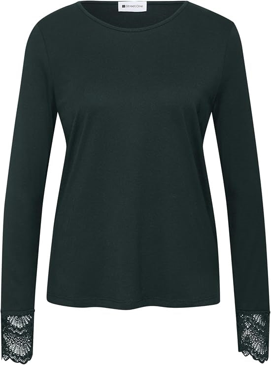 EOS_Shirt w. lace at sleeves – Stormy Green 