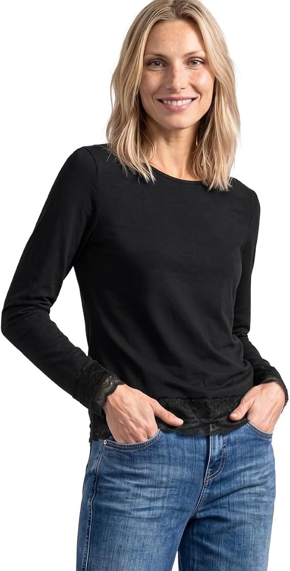 LTD QR basic shirt w.lace cuff – Black 