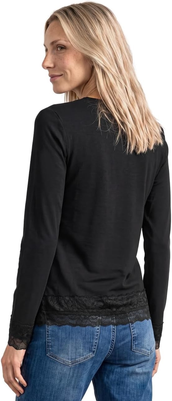 LTD QR basic shirt w.lace cuff – Black 