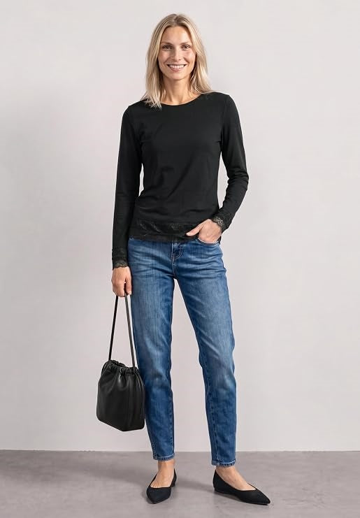 LTD QR basic shirt w.lace cuff – Black 