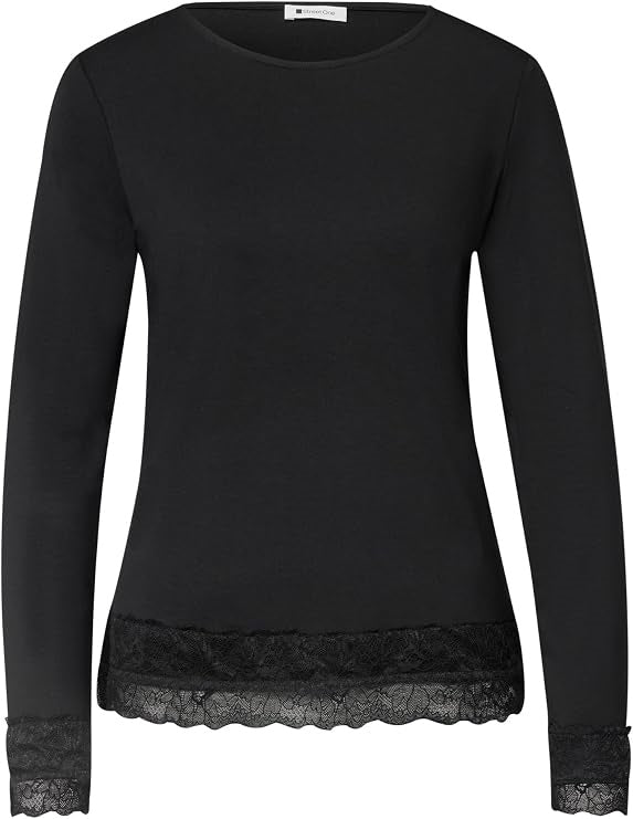LTD QR basic shirt w.lace cuff – Black 