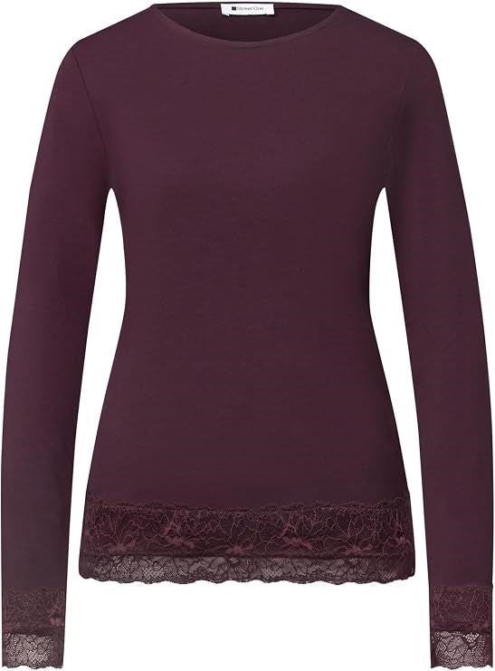 LTD QR basic shirt w.lace cuff – Berry Plum 