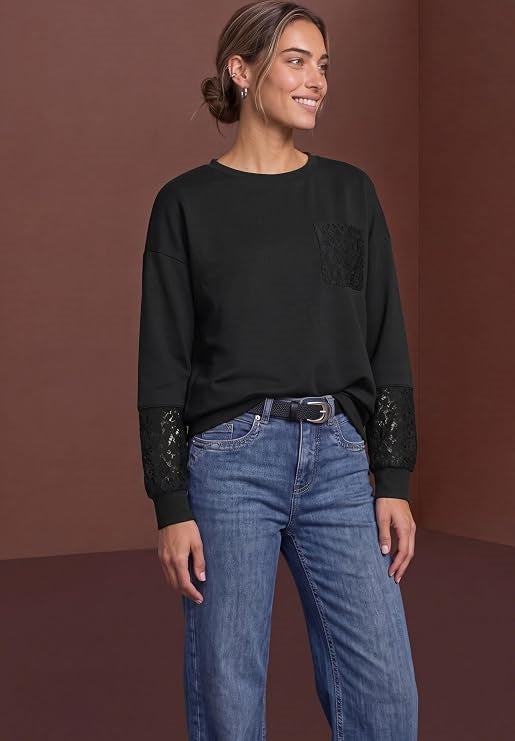 LTD QR shirt w.lace details – Black 