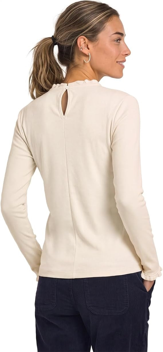 EOS_Shirt w. frills – Pure Beige 