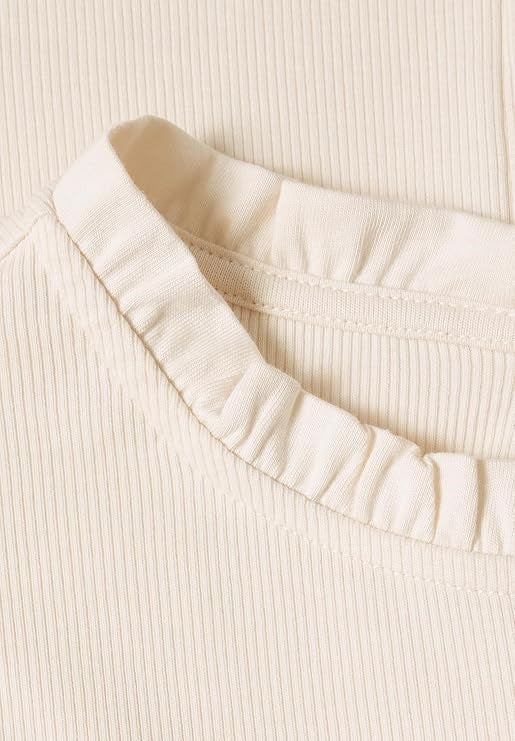 EOS_Shirt w. frills – Pure Beige 