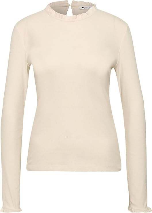 EOS_Shirt w. frills – Pure Beige 