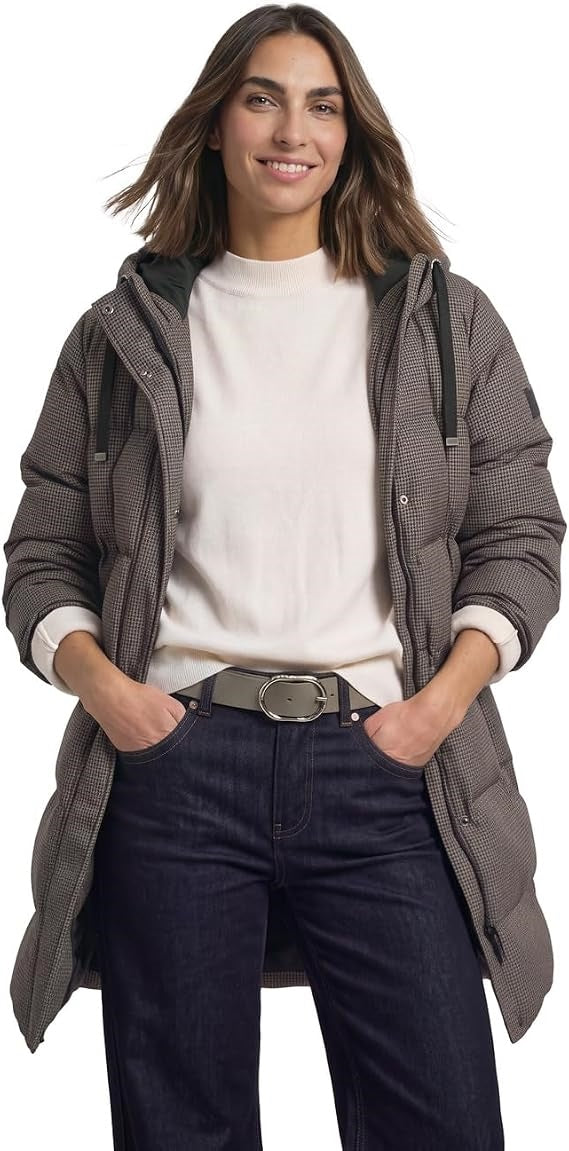 LTD QR Long Padded Jkt w. AOP
