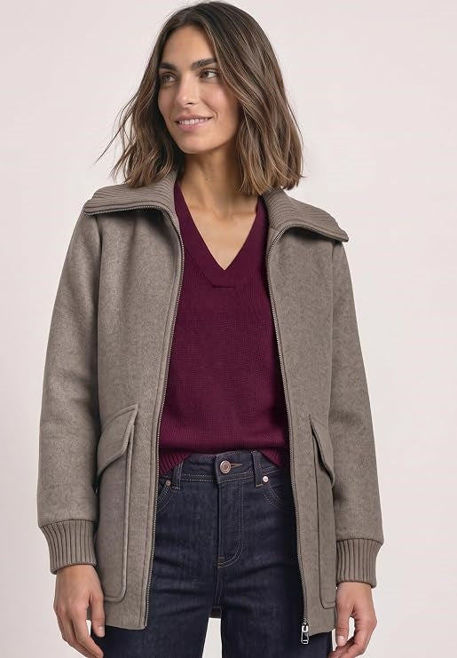 LTD QR Wool Coat w. Knitted St