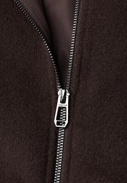 LTD QR Wool Coat w. Knitted St – Auburn Brown 