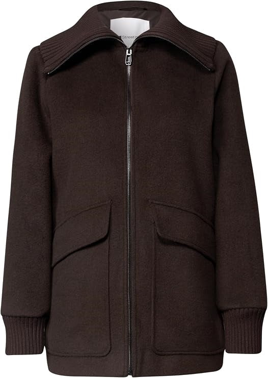 LTD QR Wool Coat w. Knitted St – Auburn Brown 