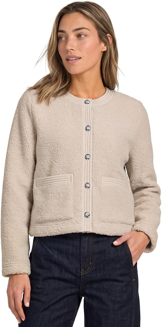 LTD QR teddy jacket w.woven de – Clay Sand 