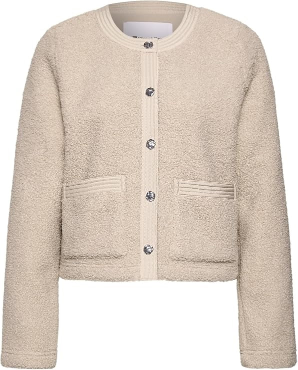 LTD QR teddy jacket w.woven de – Clay Sand 