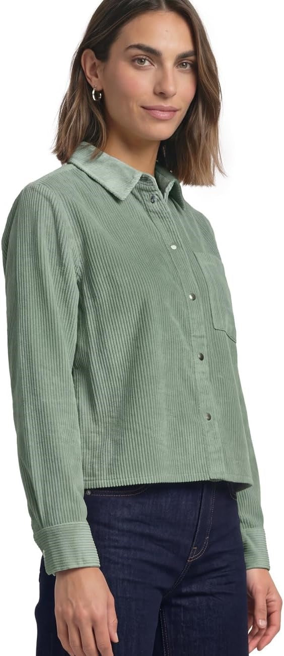LTD QR Courduroy mix shirtcoll – Eucalyptus Green 