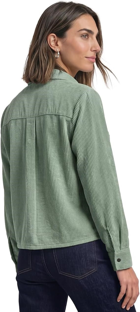 LTD QR Courduroy mix shirtcoll – Eucalyptus Green 
