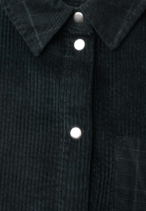 LTD QR Courduroy mix shirtcoll – Stormy Green 