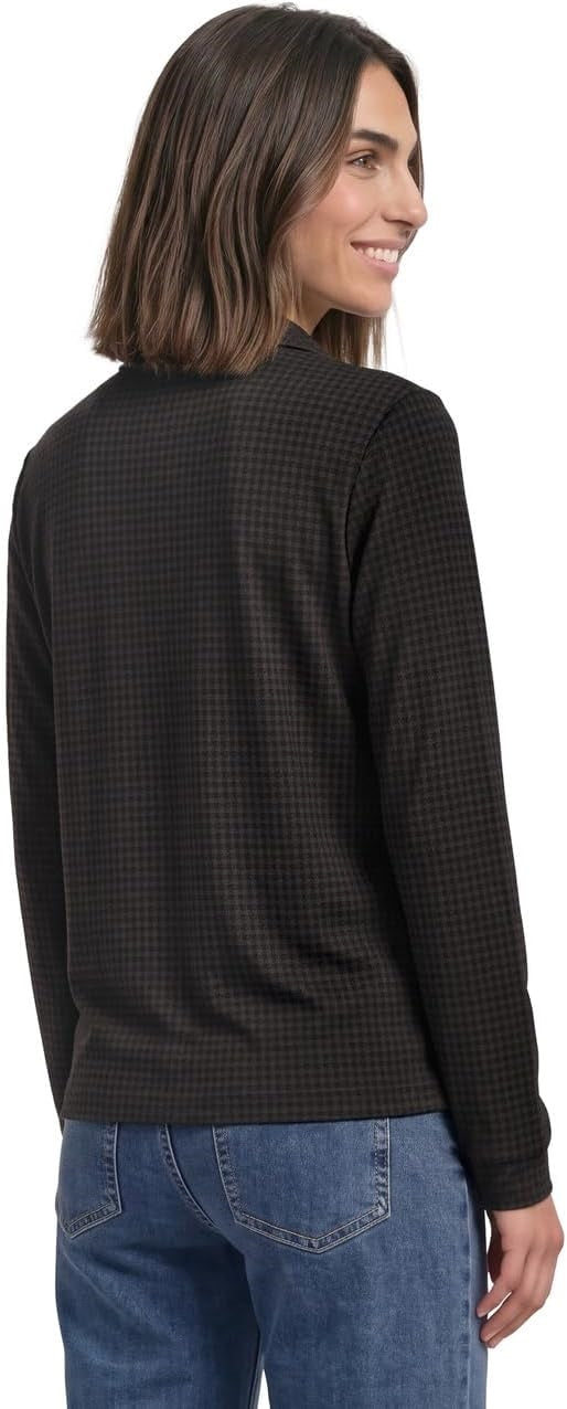 LTD QR printed jersey blouse – Black Coffee 