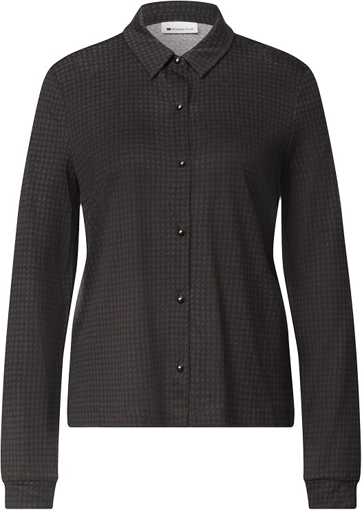 LTD QR printed jersey blouse – Black Coffee 