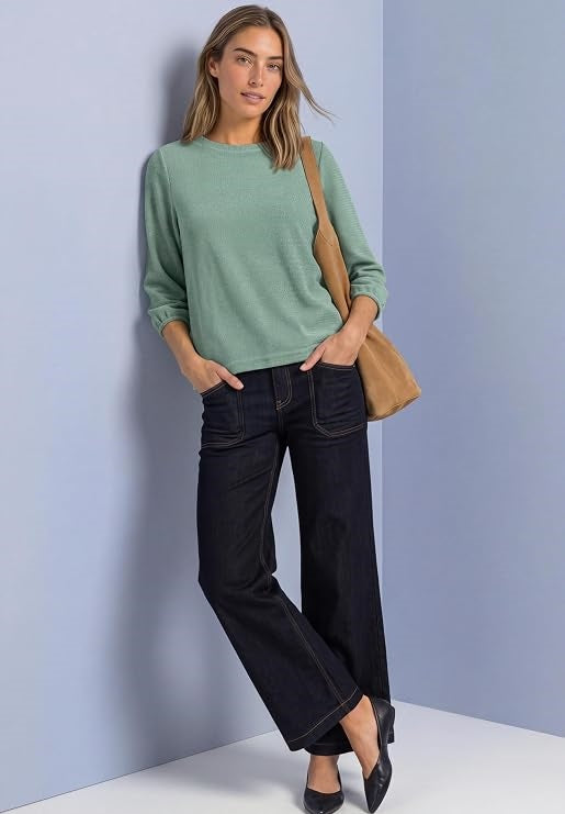 EOS_Cosy round neck Shirt – Eucalyptus Green 