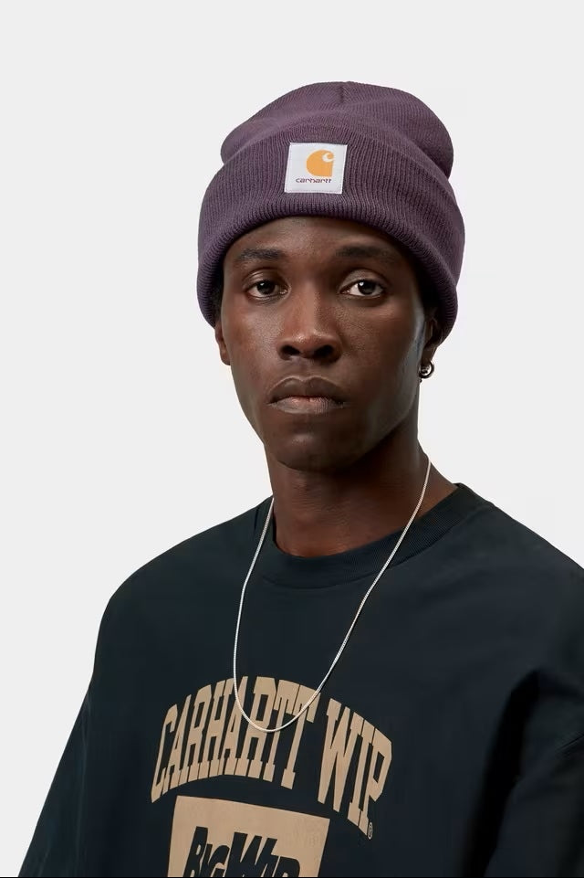 Short Watch Hat Cozy Purple