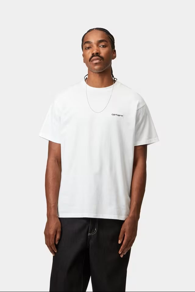 Script Embroidery T-Shirt White/Black – White 