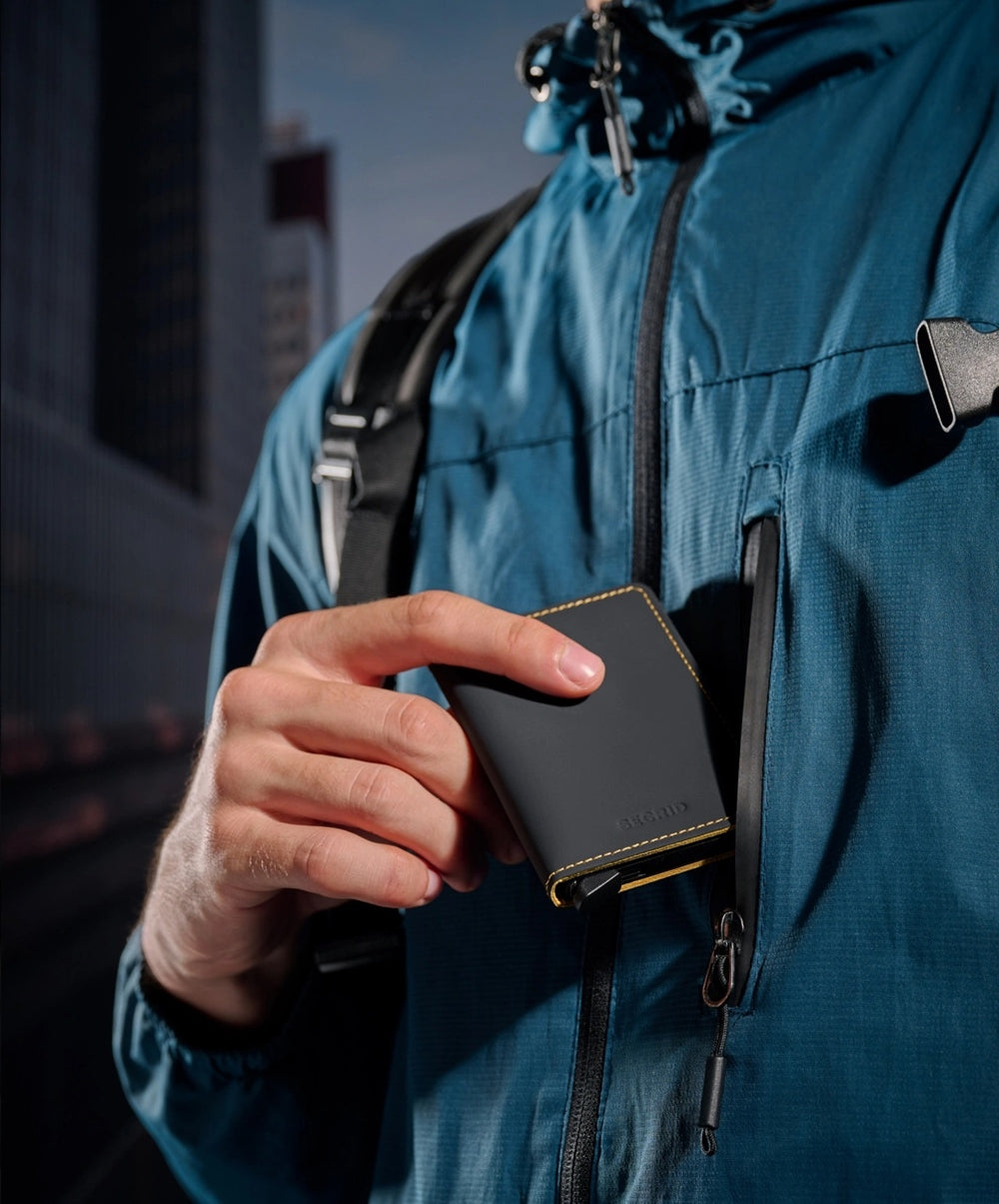 Miniwallet Matte Black &amp; Ochre