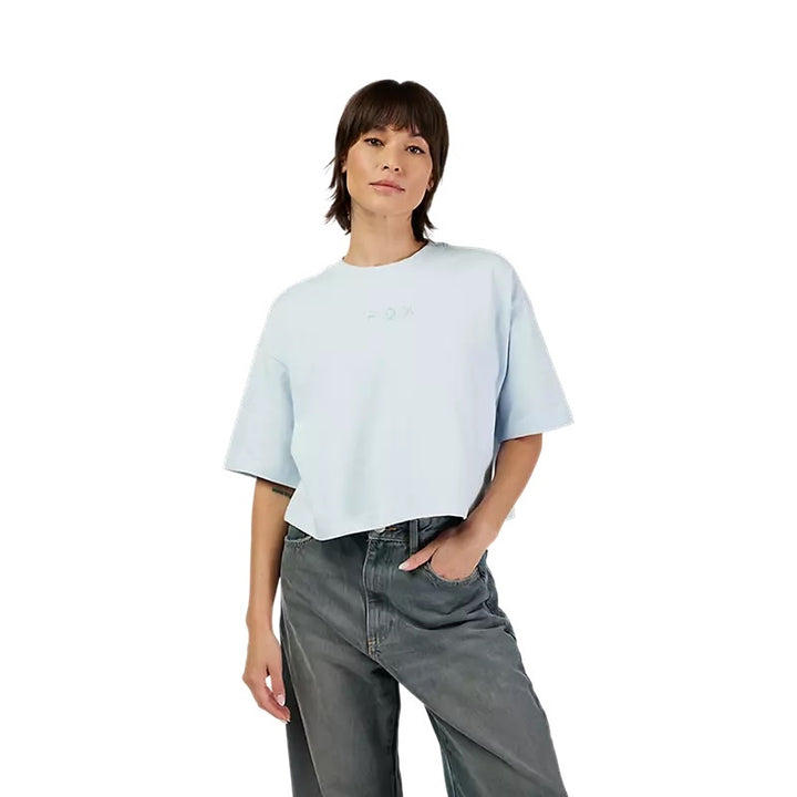 W Wordmark OS Crop Tee Blue