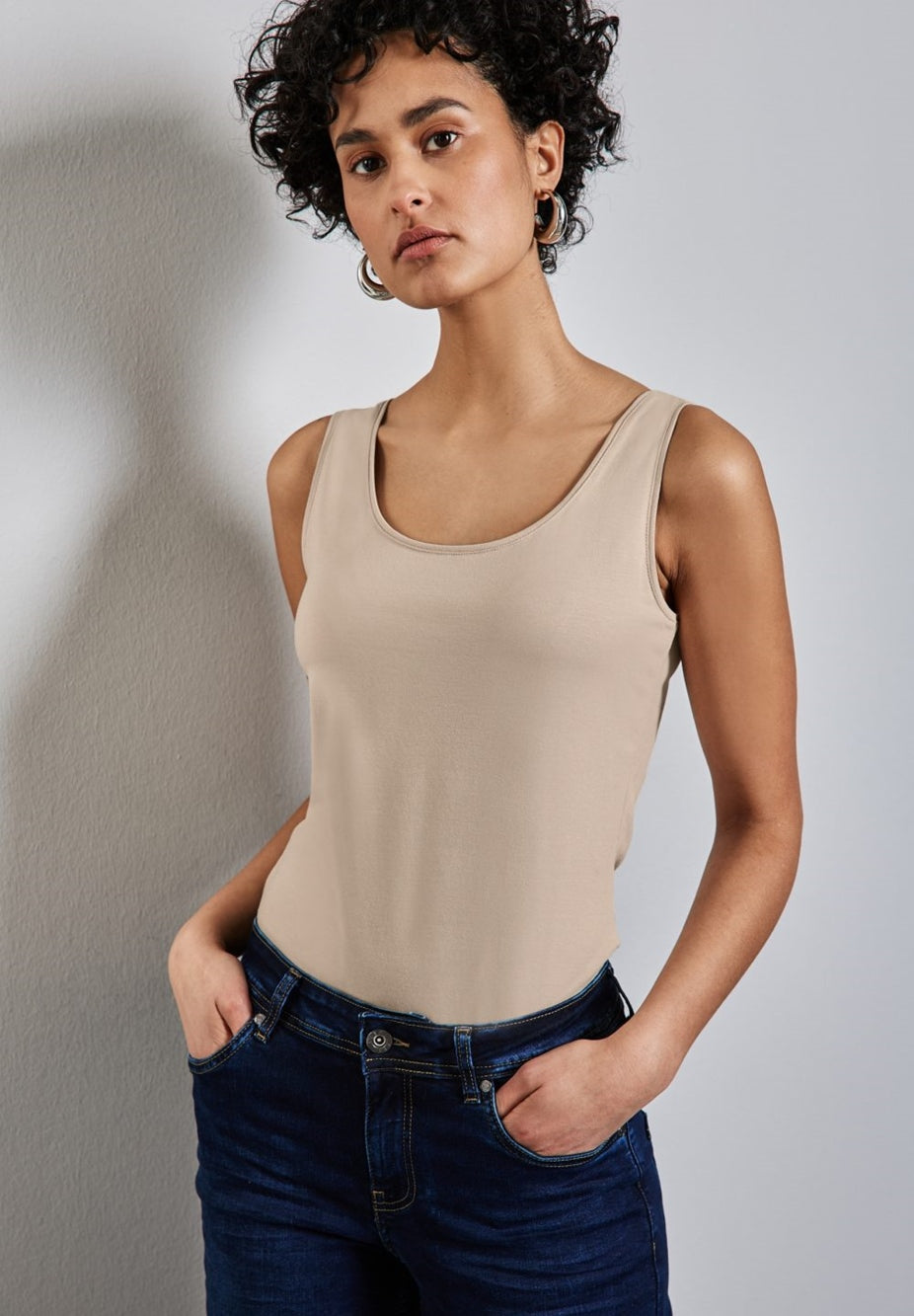 Style QR Anni basic top – Cotton Beige 