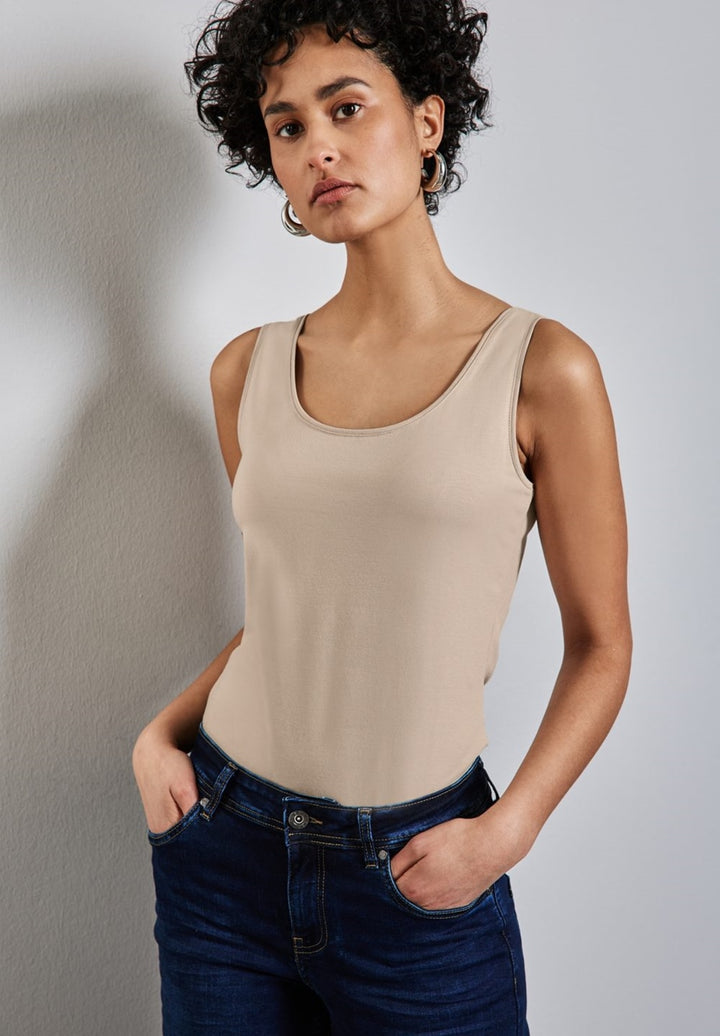 Style QR Anni basic top – Cotton Beige 