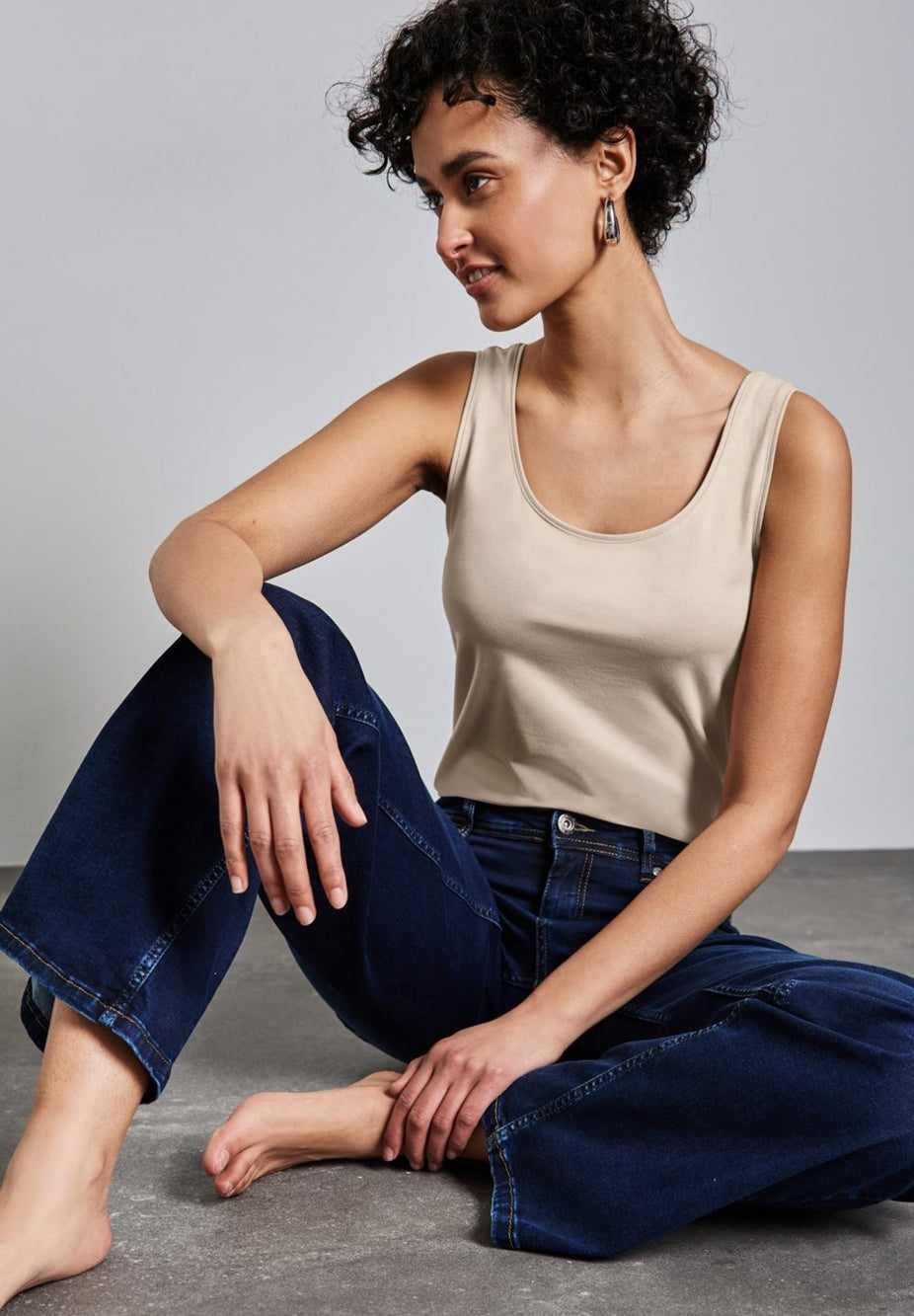 Style QR Anni basic top – Cotton Beige 