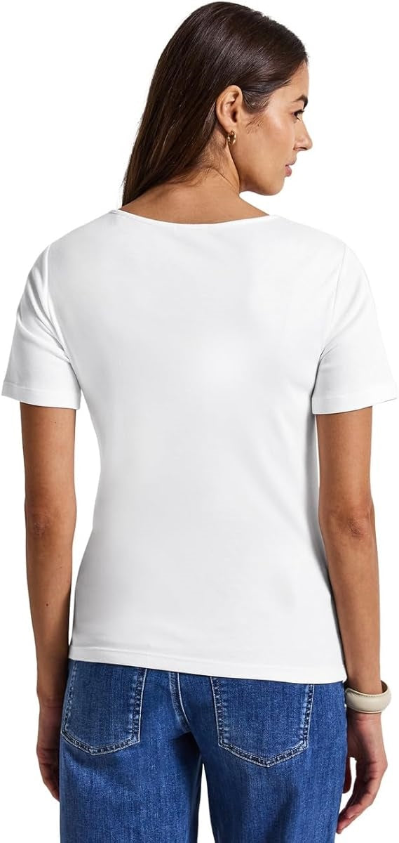 QR shirt w.heart neckline shap – White 