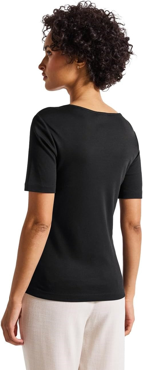 QR shirt w.heart neckline shap – Black 