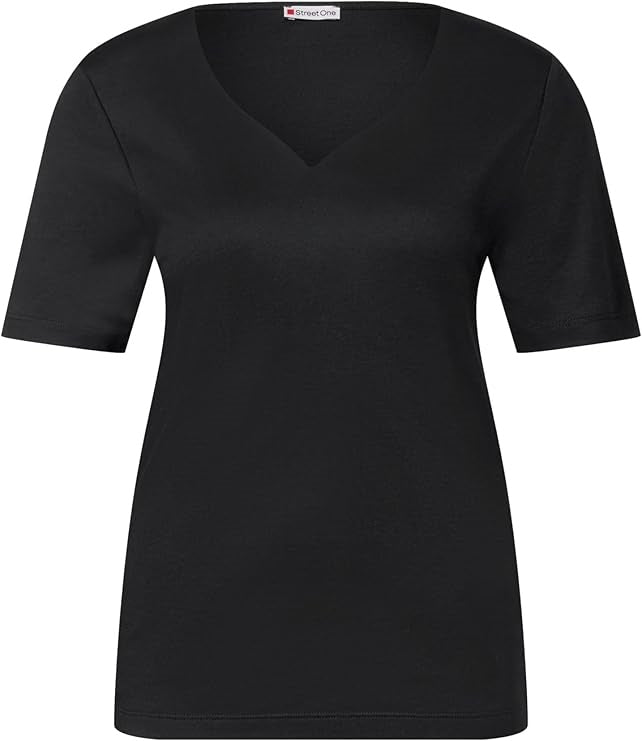 QR shirt w.heart neckline shap – Black 