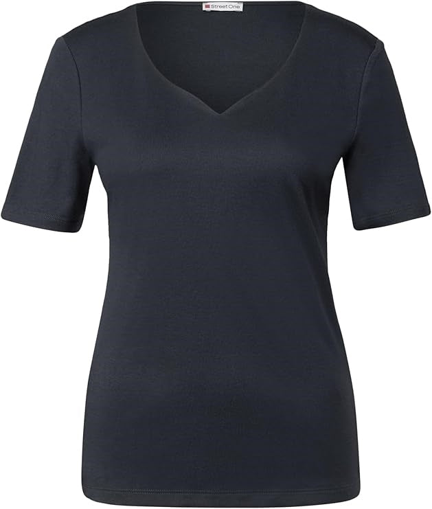 QR shirt w.heart neckline shap – Deepwater Blue 