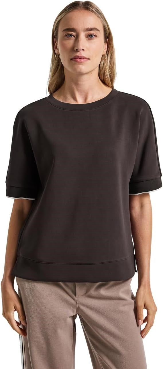 LTD QR silk look shirt w.rib c – Deep Roast Brown 
