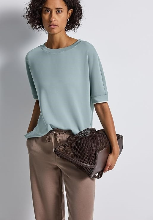 LTD QR silk look shirt w.rib c – Arona Blue 