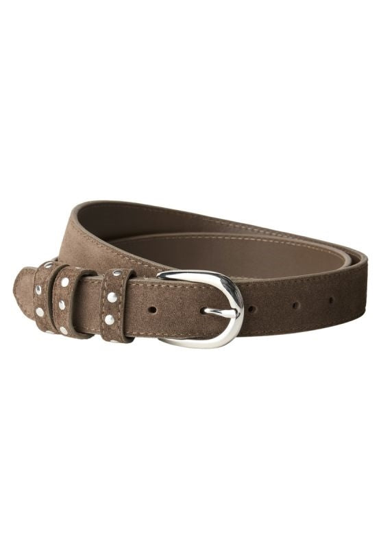 BC_Velour Belt with Rivets – Cognac 