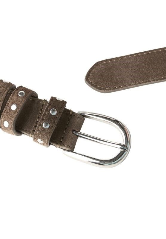 BC_Velour Belt with Rivets – Cognac 