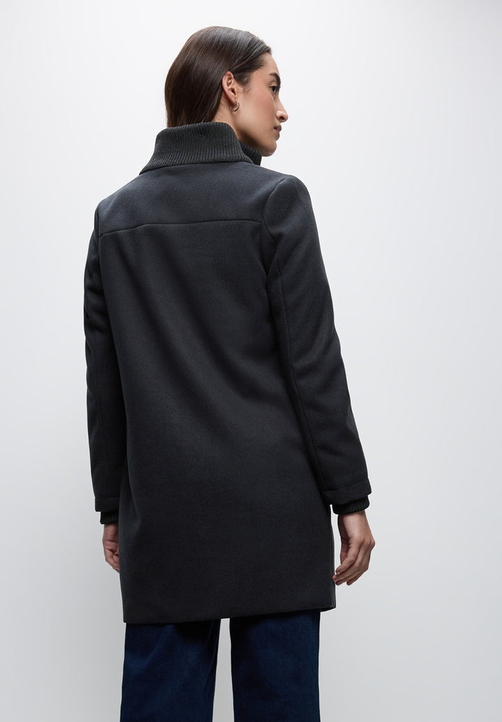 LTD QR Coat w. Knit Details – Obsidian Blue 