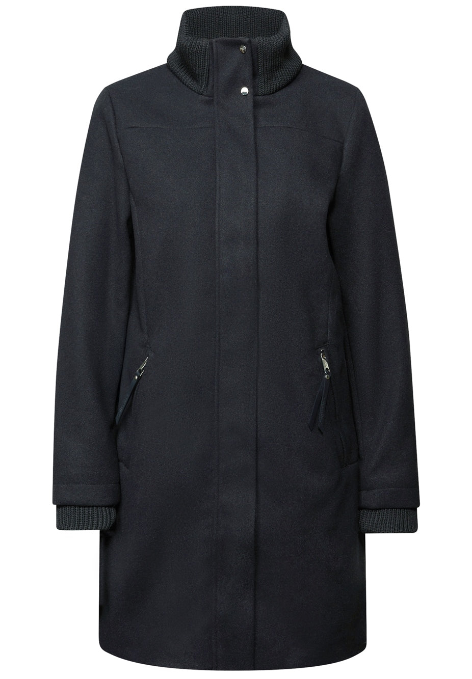 LTD QR Coat w. Knit Details – Obsidian Blue 