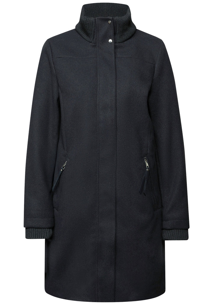 LTD QR Coat w. Knit Details – Obsidian Blue 