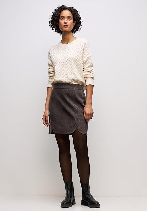 Style Maja Fake wool_solid – Rustic Brown Melange 