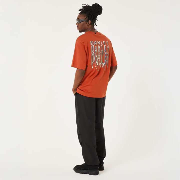 Stacked Metal Tee Flame Red