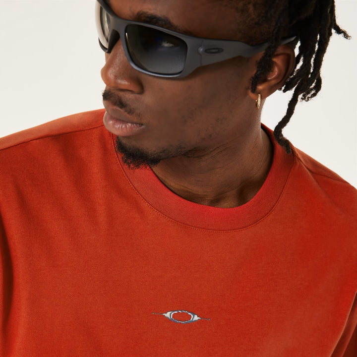 Stacked Metal Tee Flame Red