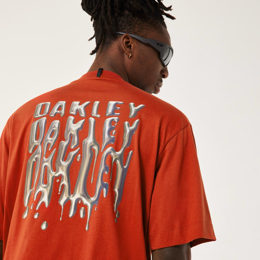 Stacked Metal Tee Flame Red