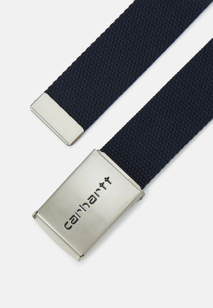 CLIP BELT CHROME NAVY