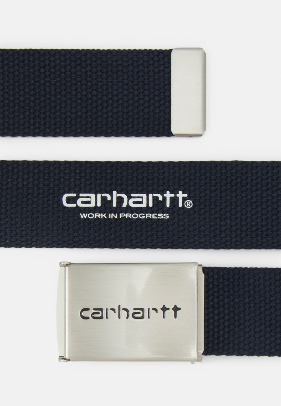 CLIP BELT CHROME NAVY