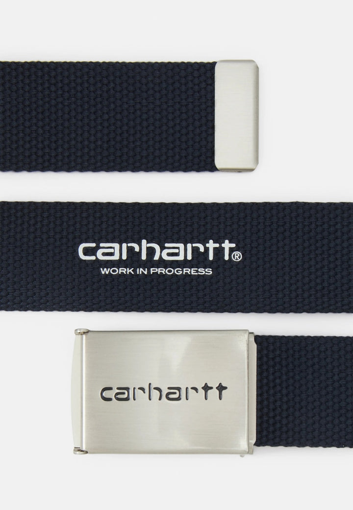 CLIP BELT CHROME NAVY