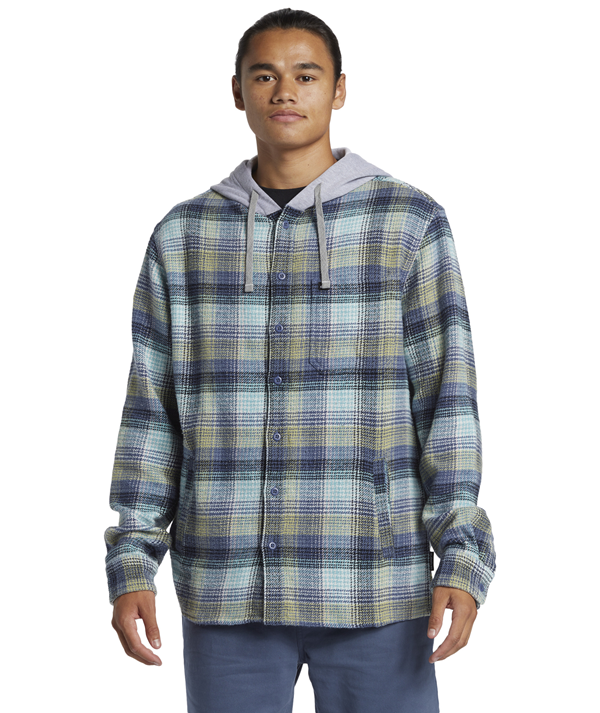 Sandbar Hooded Flannel Blue